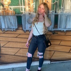 White Faux leather bodysuit